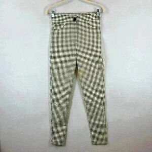 Zara Women’s Leggings / Pants Size Medium Black and Cream Plaid